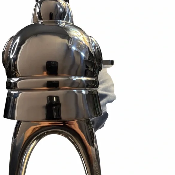 VINTAGE POTTERY BARN SILVER-PLATED SANTA CANDLE HOLDER DISH